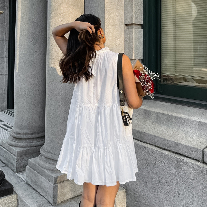 Graceful Bow-Tie Round Neck Dress – Effortless Poise & Feminine Charm