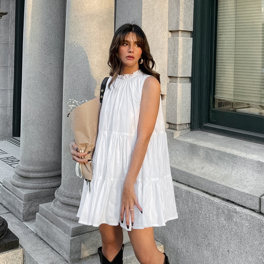 Graceful Bow-Tie Round Neck Dress – Effortless Poise & Feminine Charm